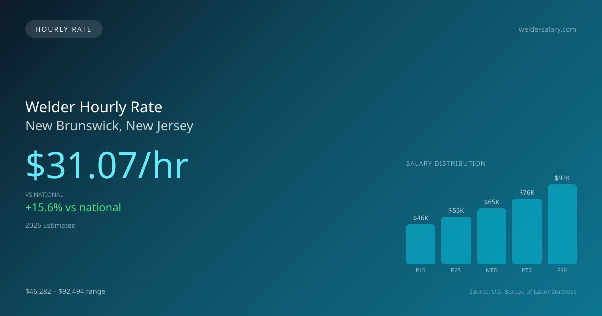 Welder Hourly Rate in New Brunswick, NJ — 2026 est., based on 2025 BLS