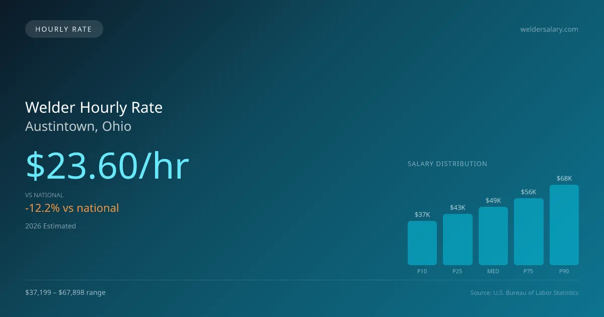 Welder Hourly Rate in Austintown, OH — 2026 est., based on 2025 BLS