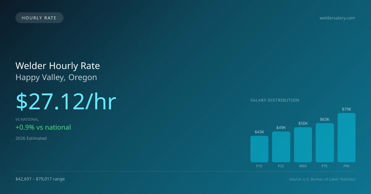 Welder Hourly Rate in Happy Valley, OR — 2026 est., based on 2025 BLS