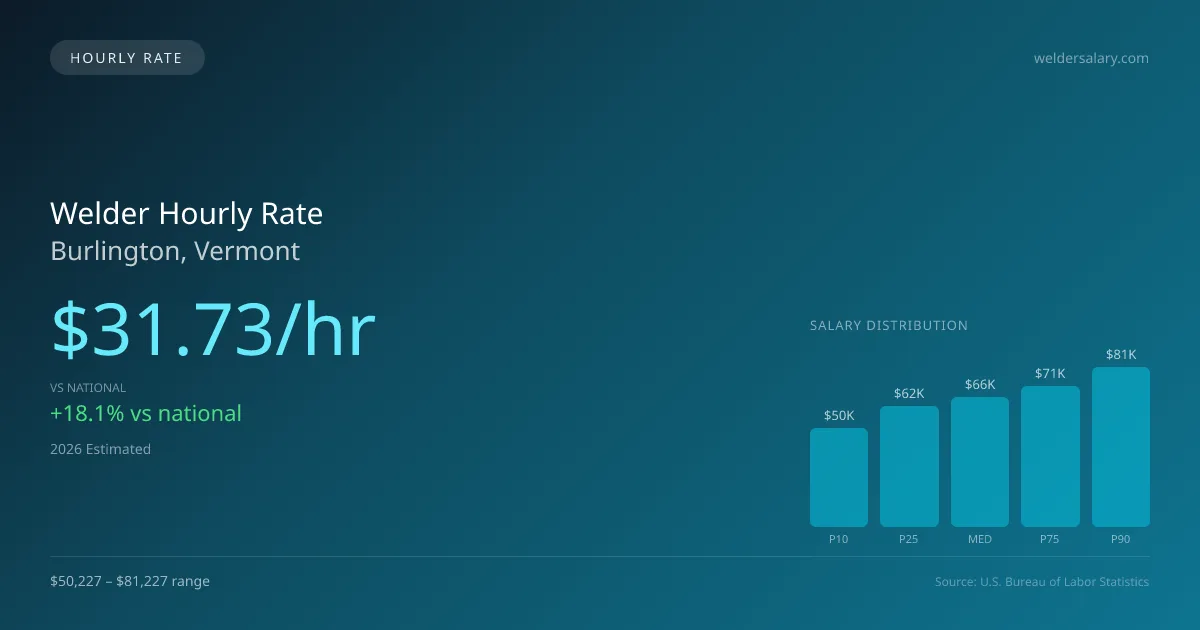 Welder Hourly Rate in Burlington, VT — 2026 est., based on 2025 BLS