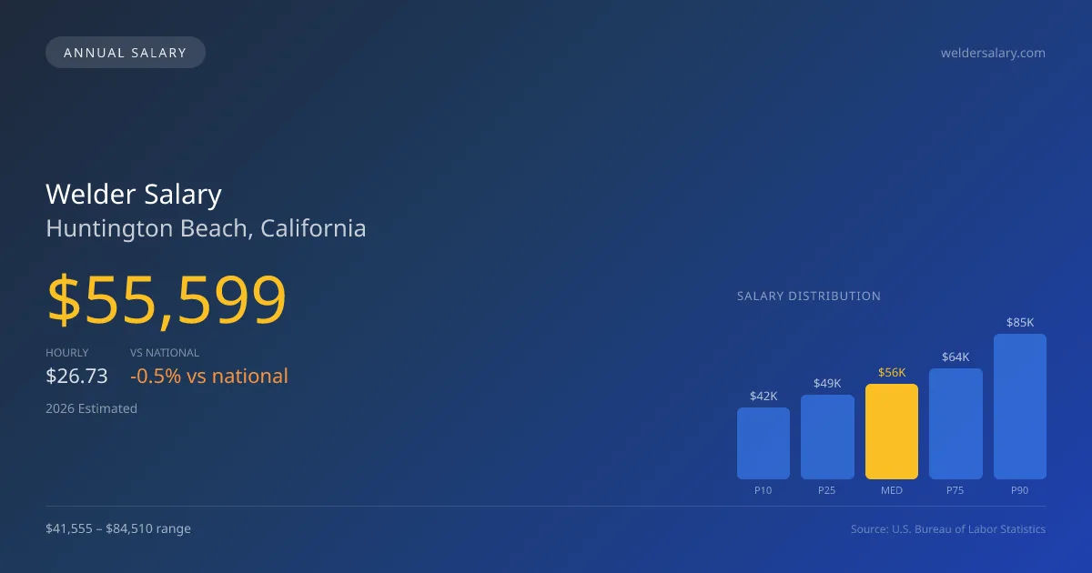 Welder Salary in Huntington Beach, CA — 2026 est., based on 2025 BLS