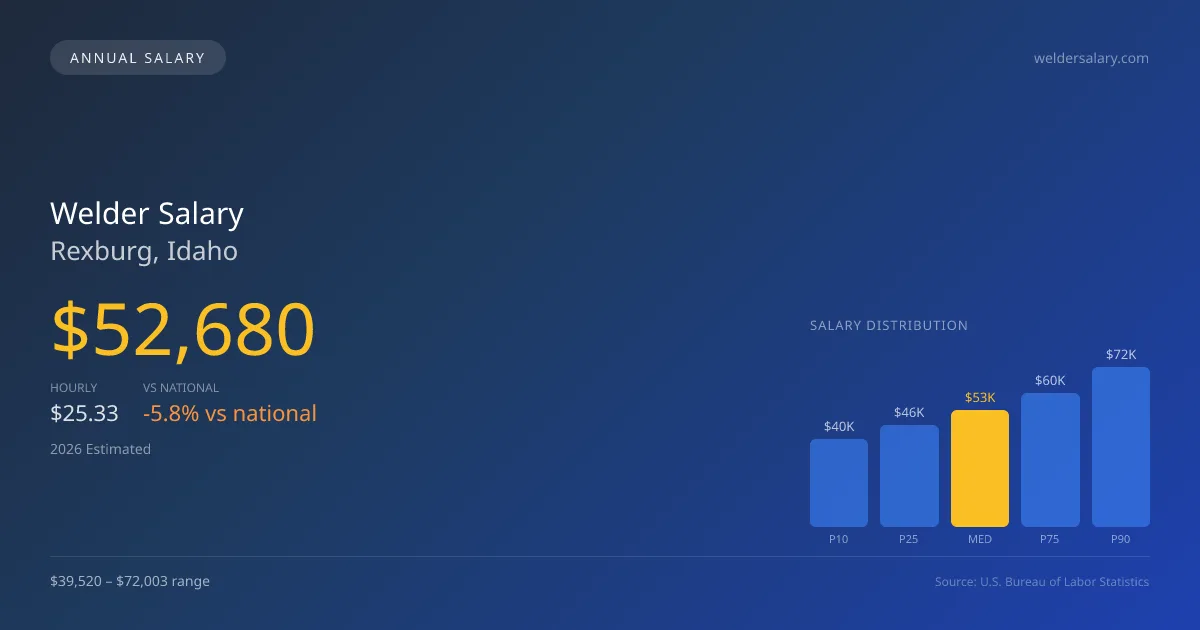 Welder Salary in Rexburg, ID — 2026 est., based on 2025 BLS