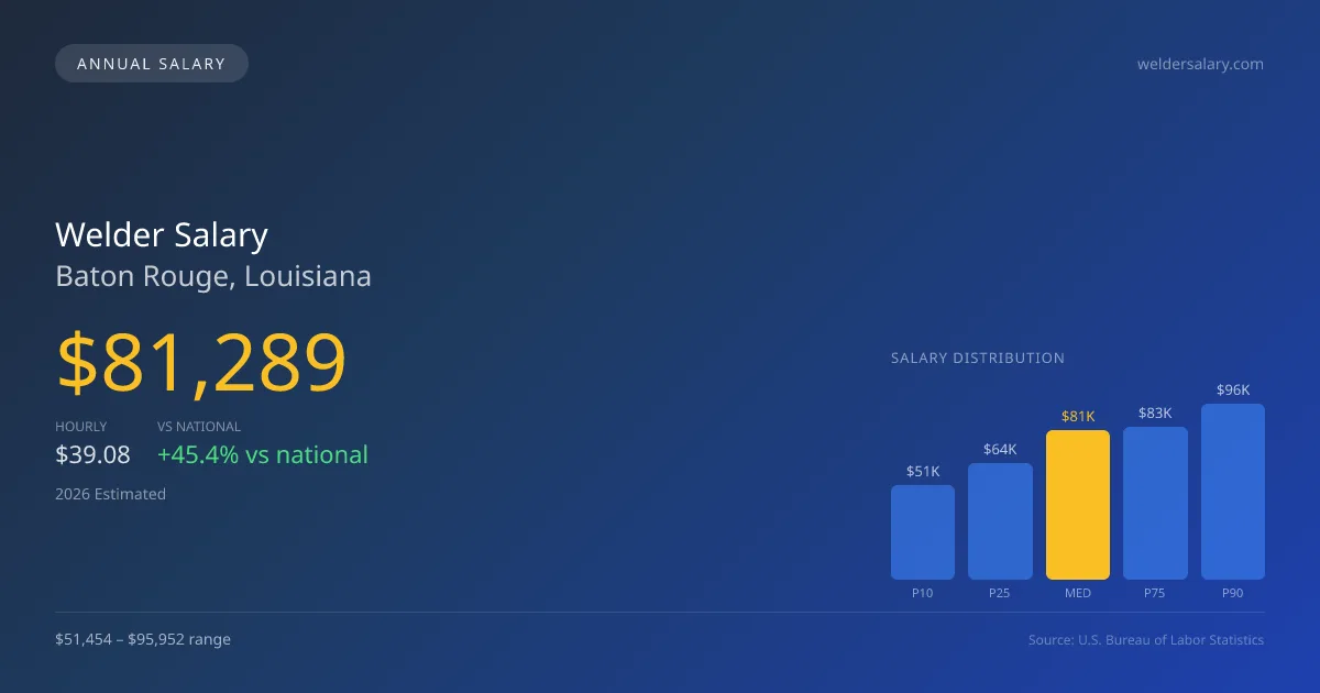 Welder Salary in Baton Rouge, LA — 2026 est., based on 2025 BLS