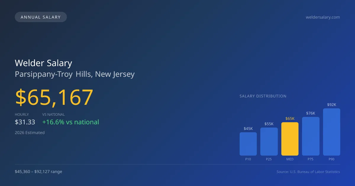 Welder Salary in Parsippany-Troy Hills, NJ — 2026 est., based on 2025 BLS
