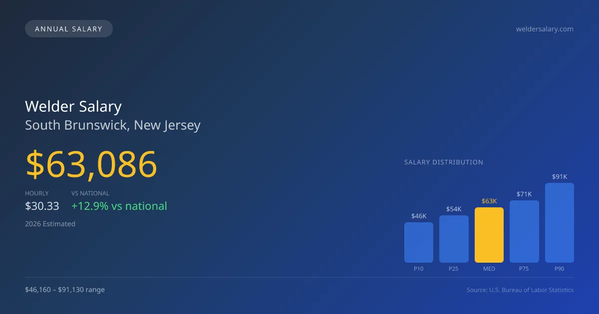 Welder Salary in South Brunswick, NJ — 2026 est., based on 2025 BLS