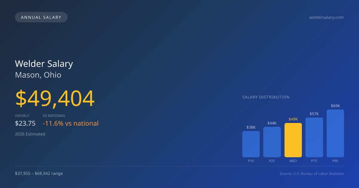 Welder Salary in Mason, OH — 2026 est., based on 2025 BLS