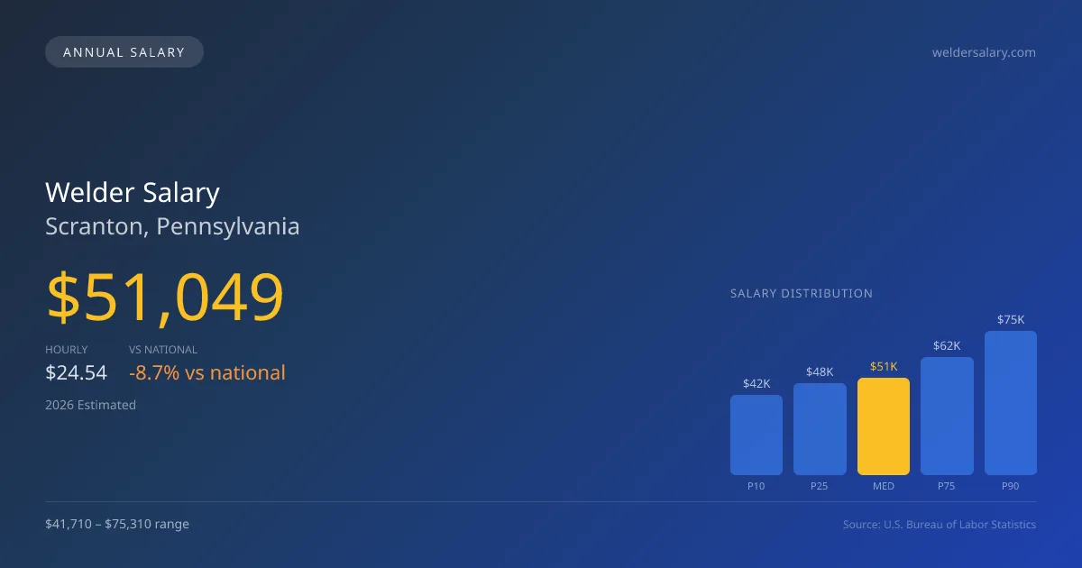 Welder Salary in Scranton, PA โ 2026 est., based on 2025 BLS