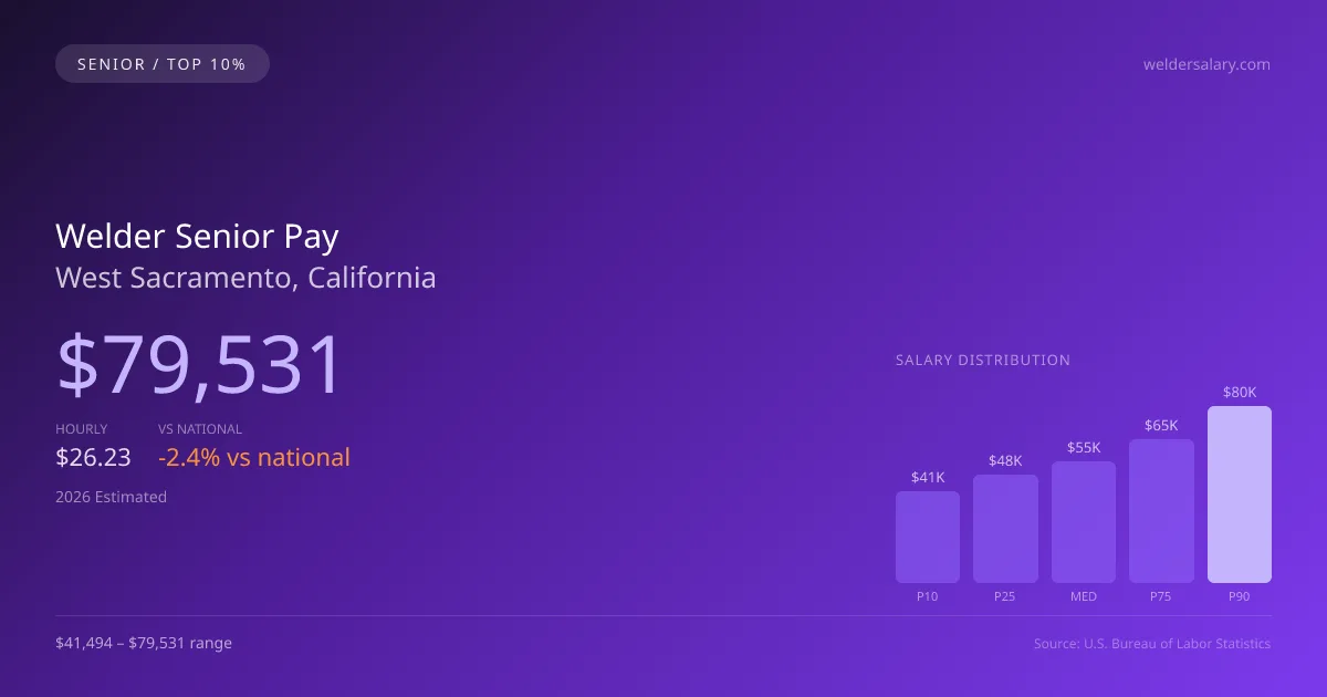 Welder Senior Salary in West Sacramento, CA — 2026 est., based on 2025 BLS