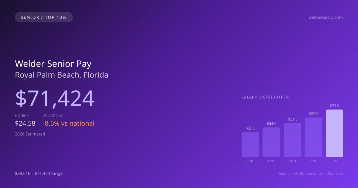 Welder Senior Salary in Royal Palm Beach, FL — 2026 est., based on 2025 BLS