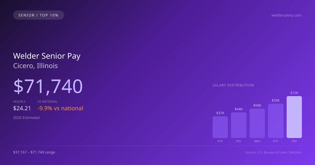 Welder Senior Salary in Cicero, IL — 2026 est., based on 2025 BLS