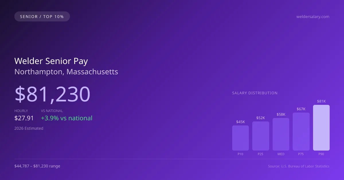 Welder Senior Salary in Northampton, MA — 2026 est., based on 2025 BLS