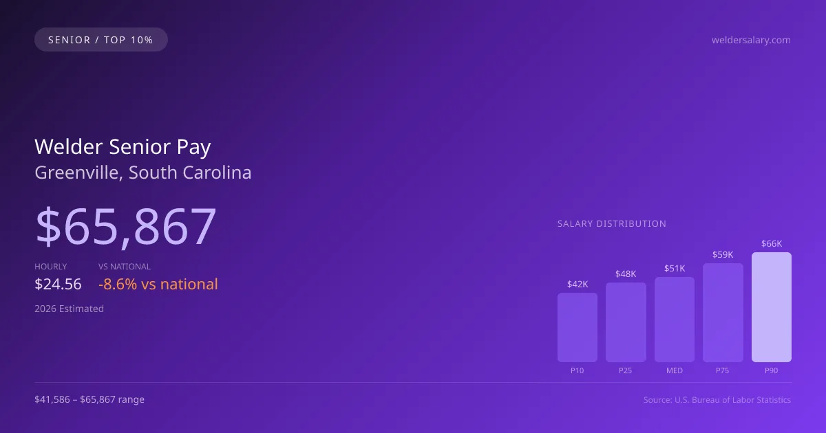 Welder Senior Salary in Greenville, SC — 2026 est., based on 2025 BLS