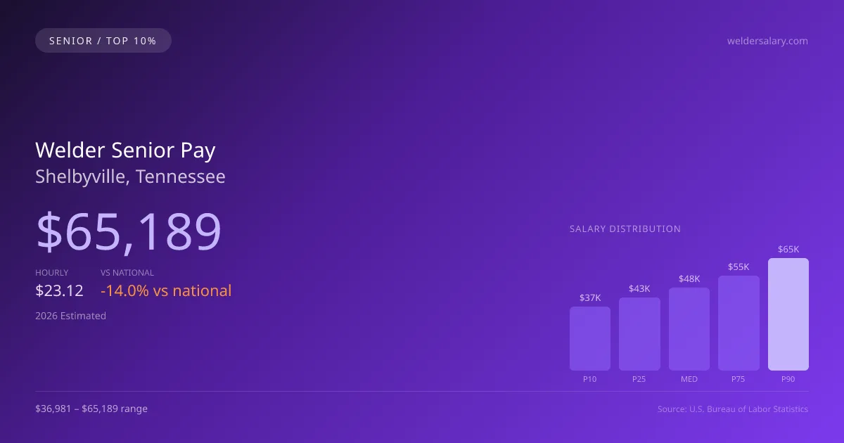 Welder Senior Salary in Shelbyville, TN — 2026 est., based on 2025 BLS